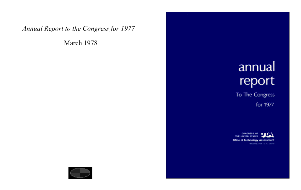 Annual Report to the Congress for 1977