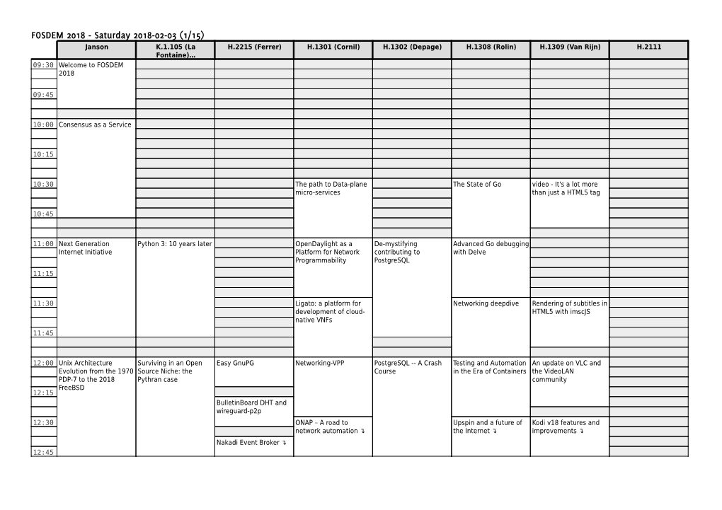 FOSDEM 2018 Schedule