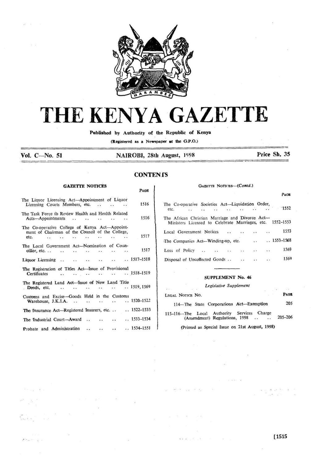 The Kenya Gazette