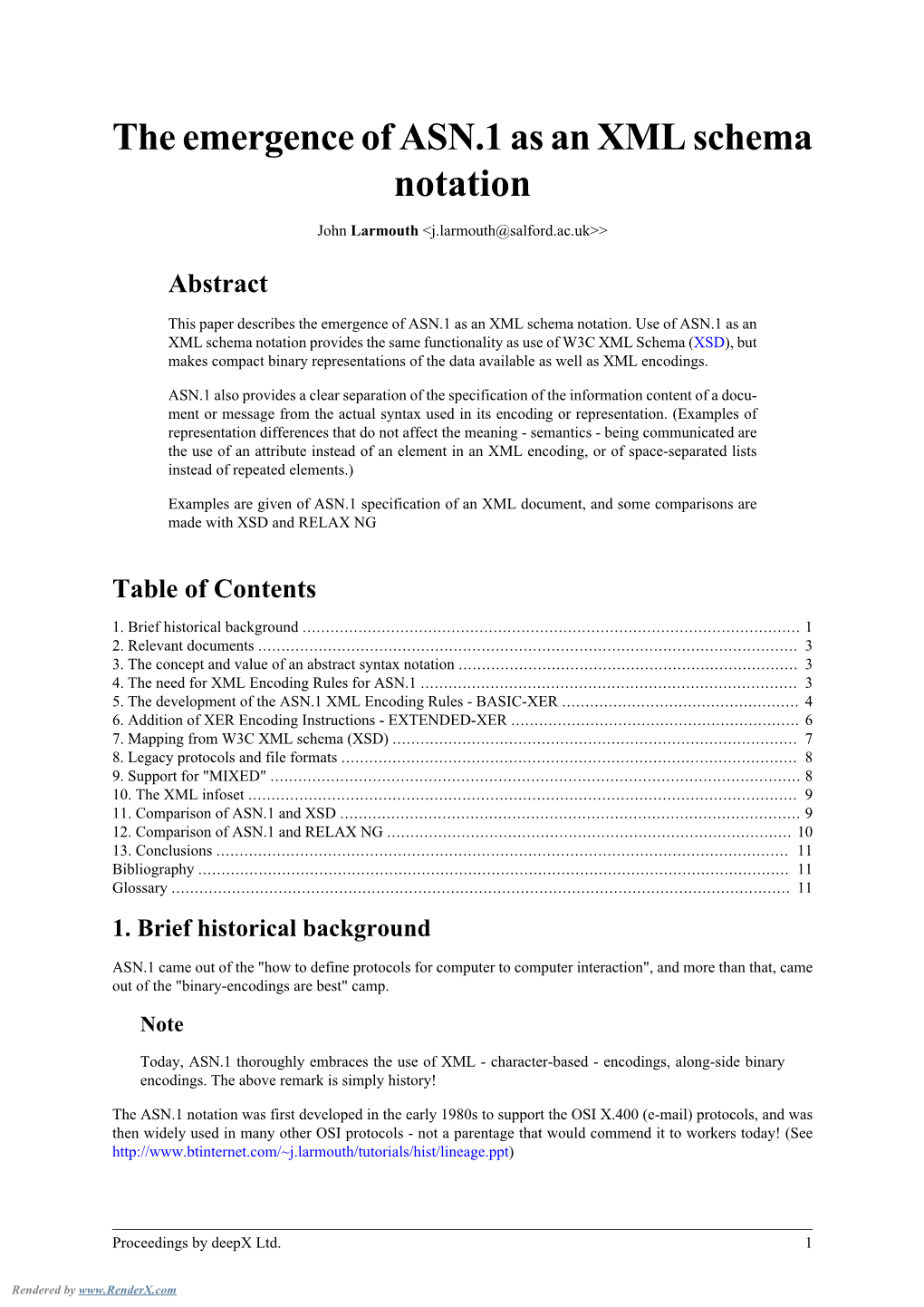 The Emergence of ASN.1 As an XML Schema Notation