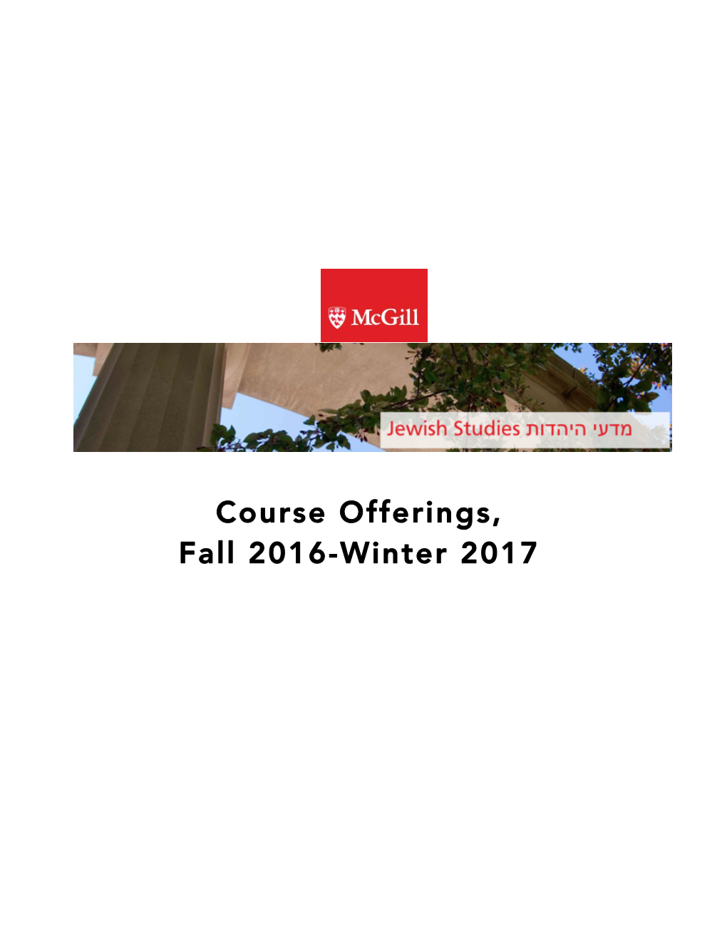 Course Descriptions Jewish Studies 2016-2017