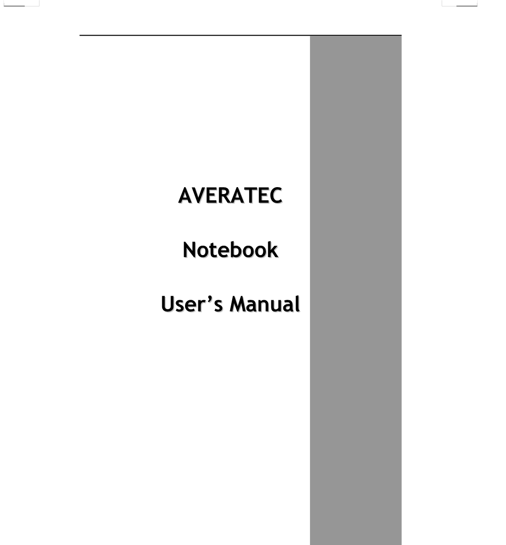 AVERATEC Notebook User's Manual