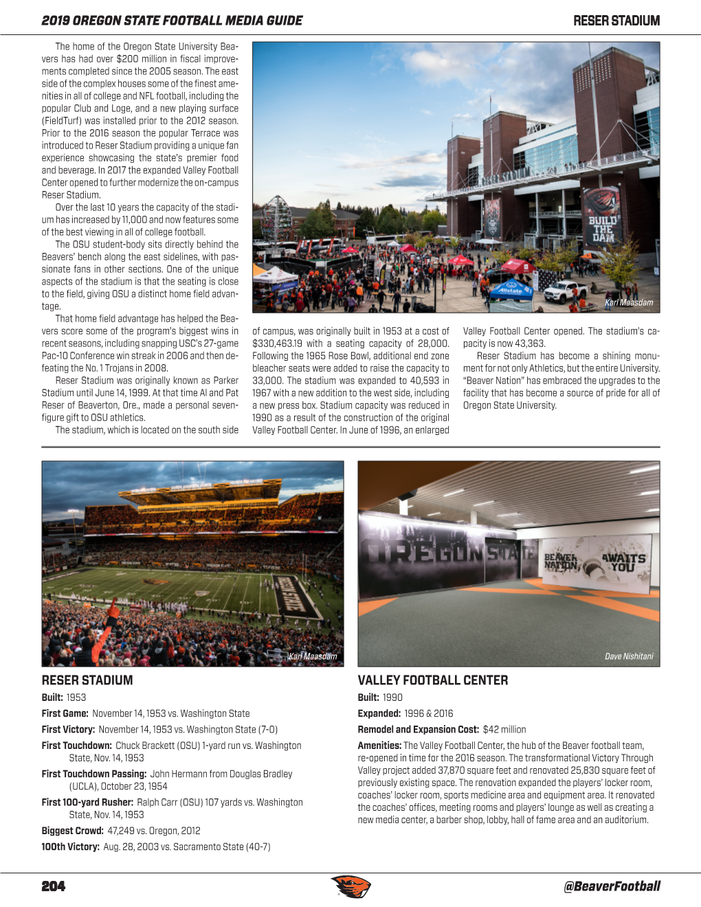 204 @Beaverfootball 2019 OREGON STATE FOOTBALL MEDIA GUIDE