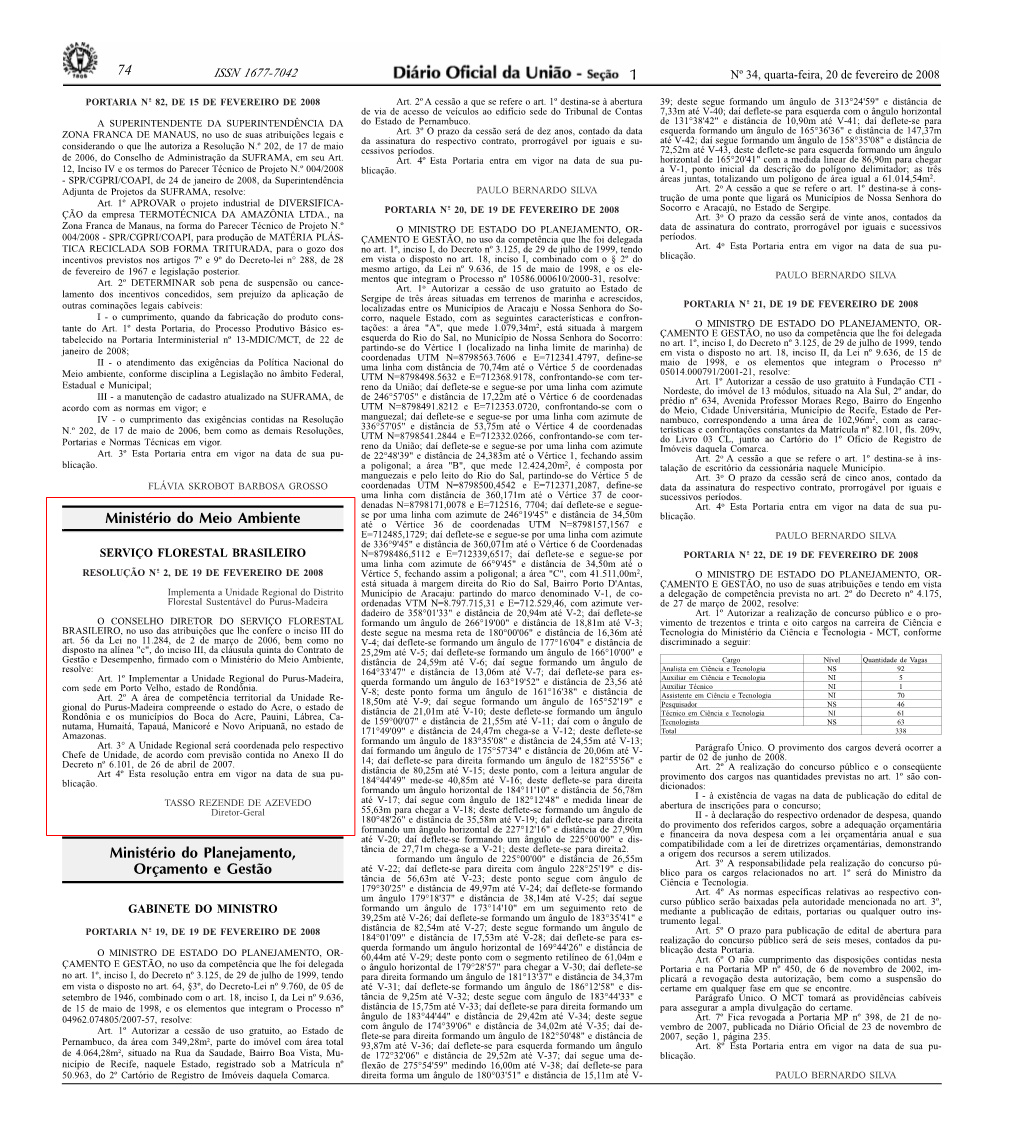 74 Ministério Do Meio Ambiente Ministério Do Planejamento