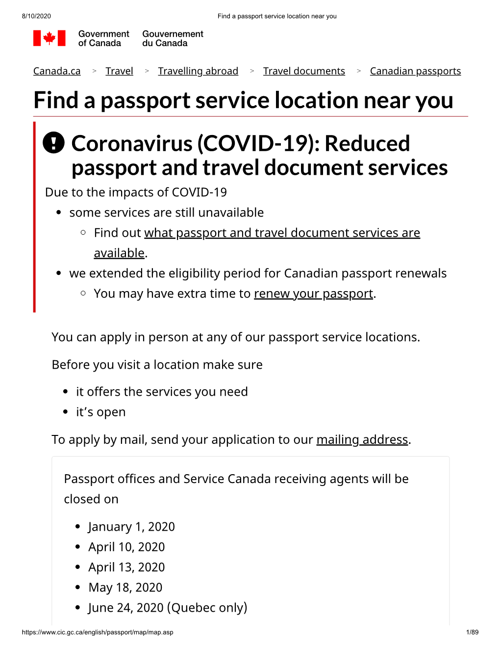 Find a Passport Service Location Near You