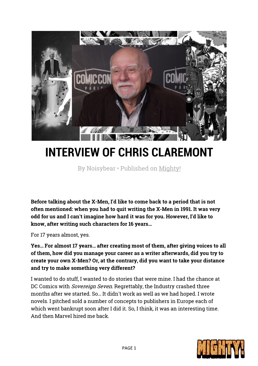 Interview of Chris Claremont