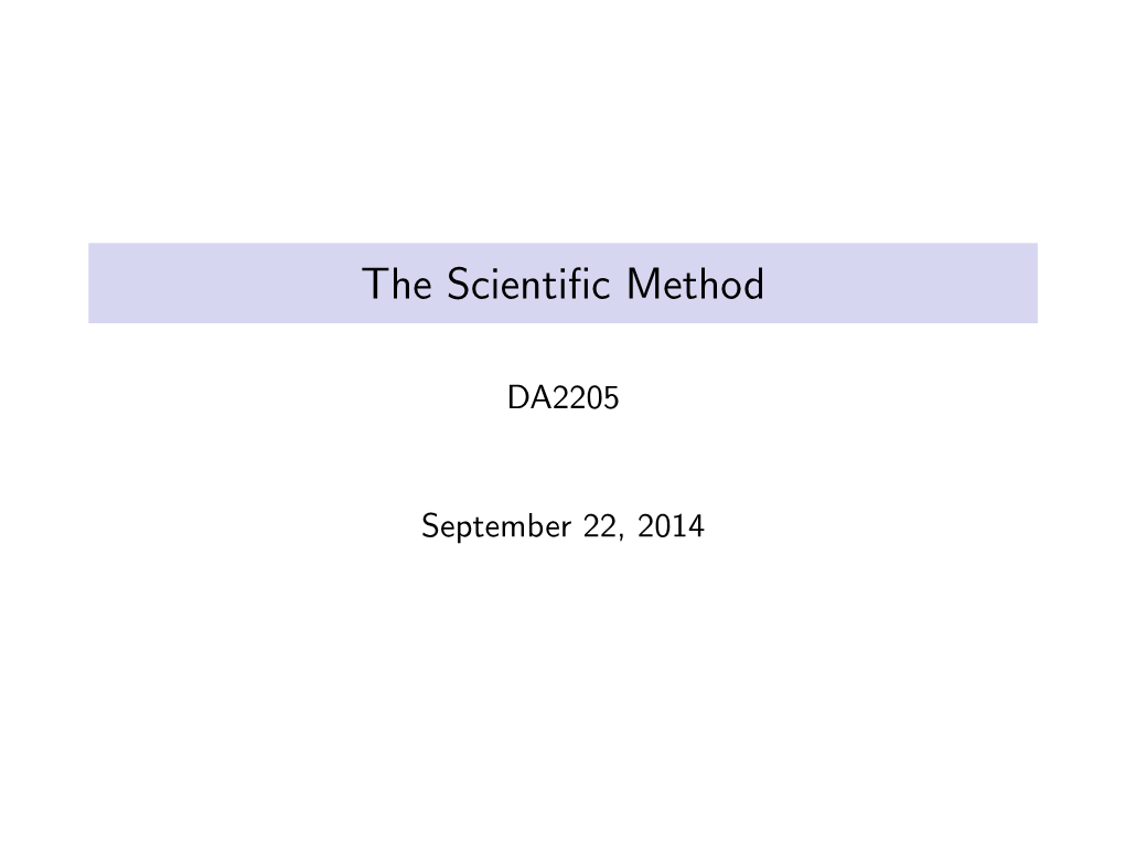 The Scientific Method