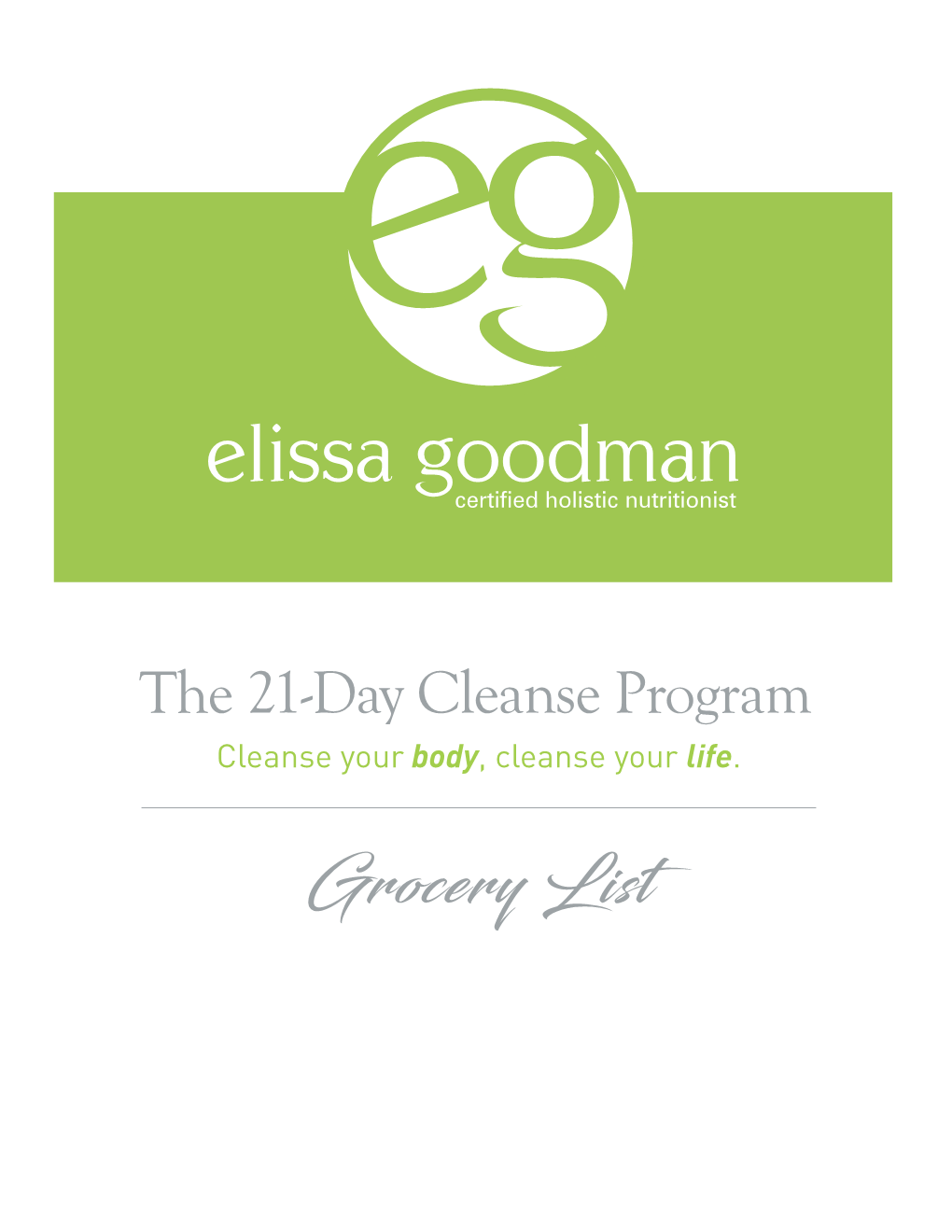 The 21-Day Cleanse Program Cleanse Your Body, Cleanse Your Life