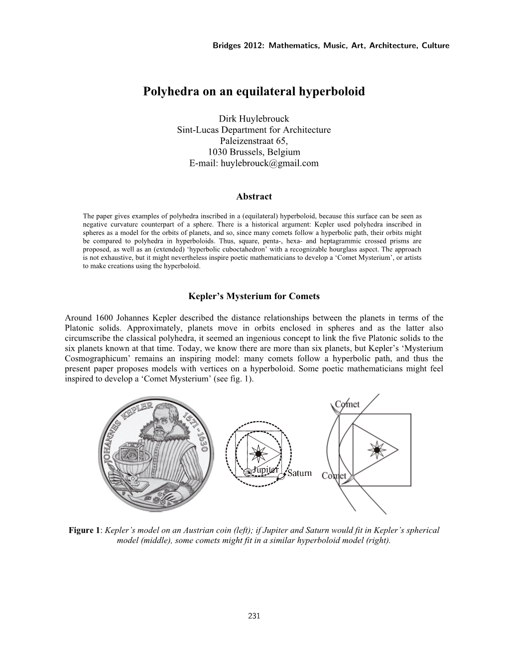 Polyhedra on an Equilateral Hyperboloid