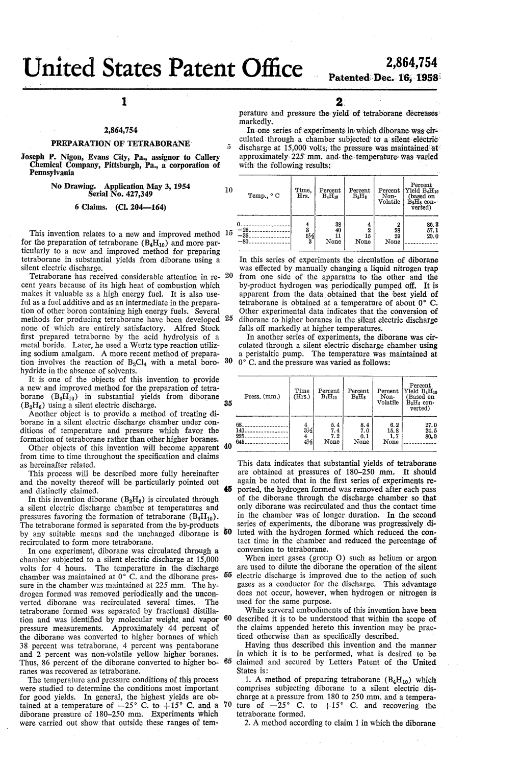 United States Patent Office Patented Dec