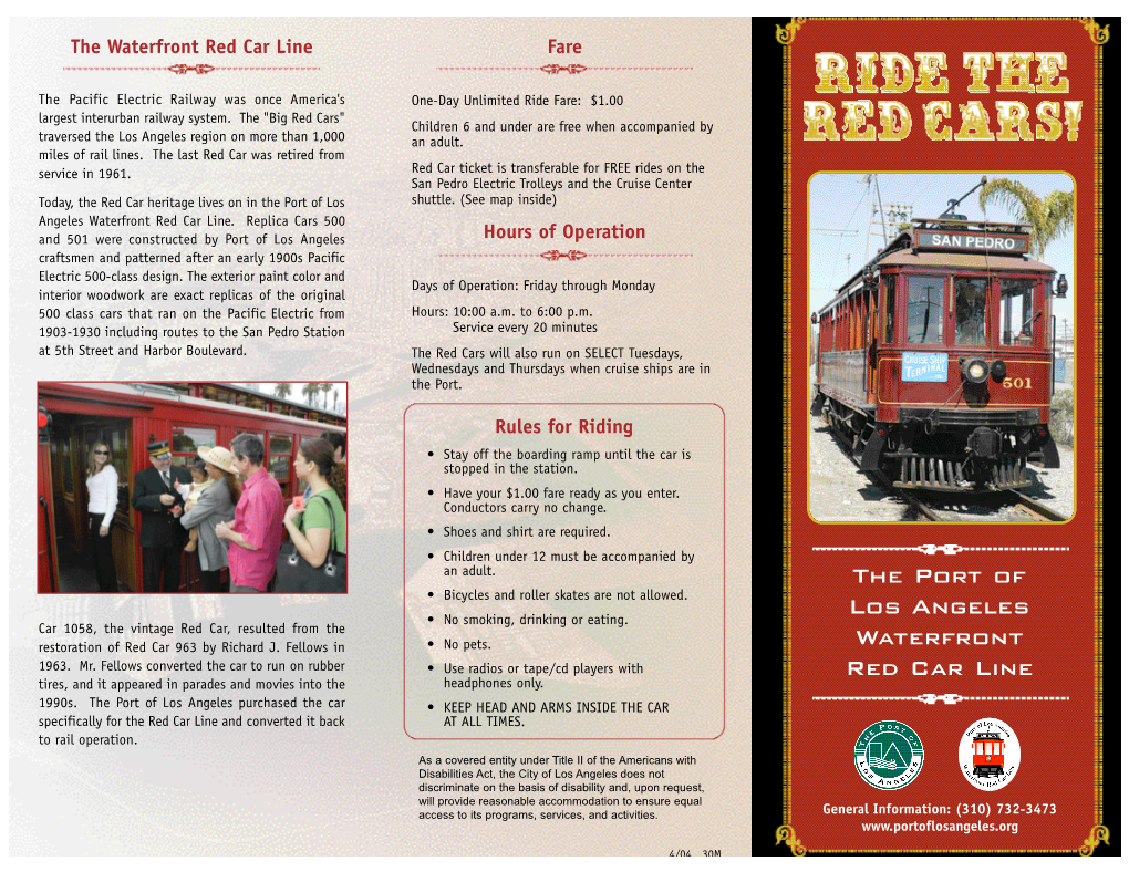 The Port of Los Angeles Waterfront Red Car Line Exciting Attractions Are Just a Stop Away!