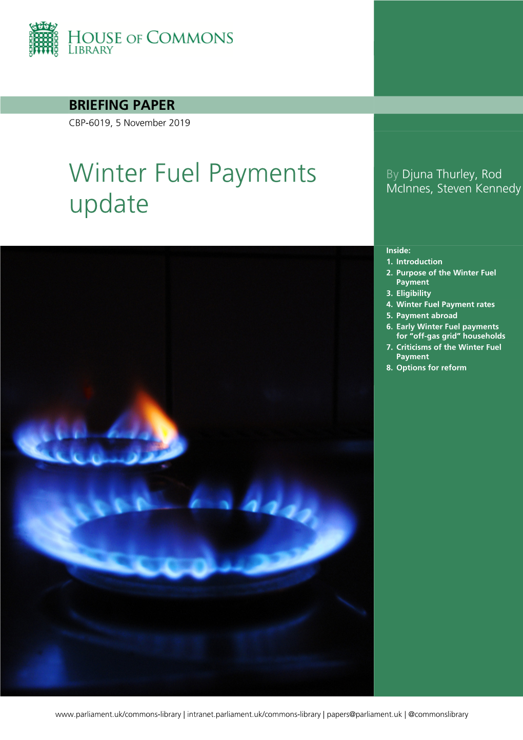 Winter Fuel Payments Update