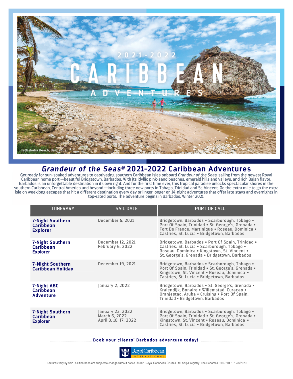 Grandeur of the Seas® 2021-2022 Caribbean Adventures