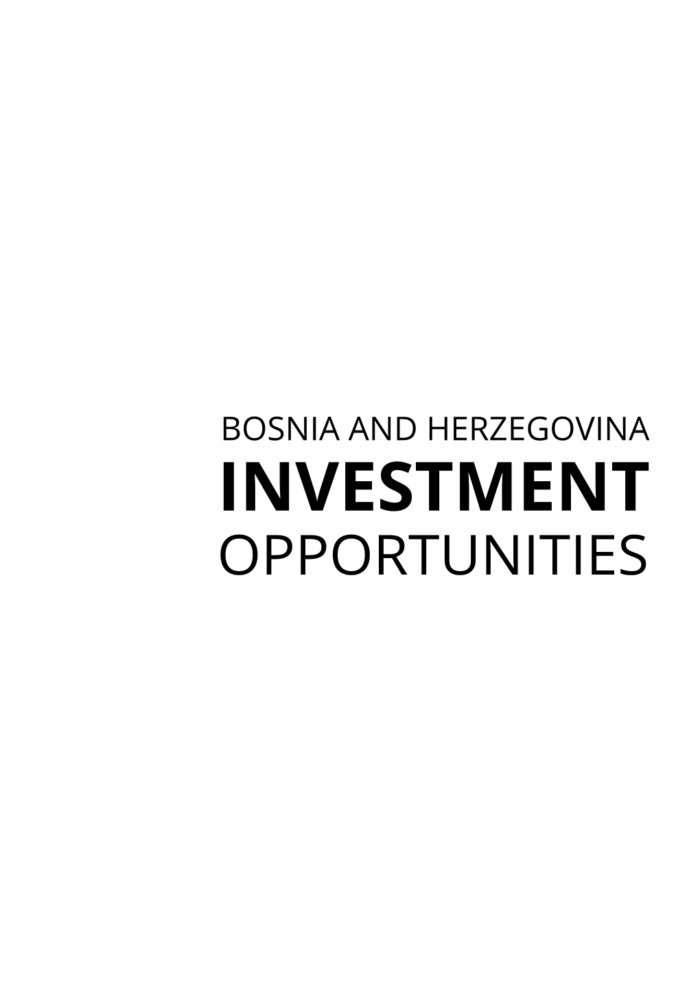 Bosnia and Herzegovina Investment Opportunities