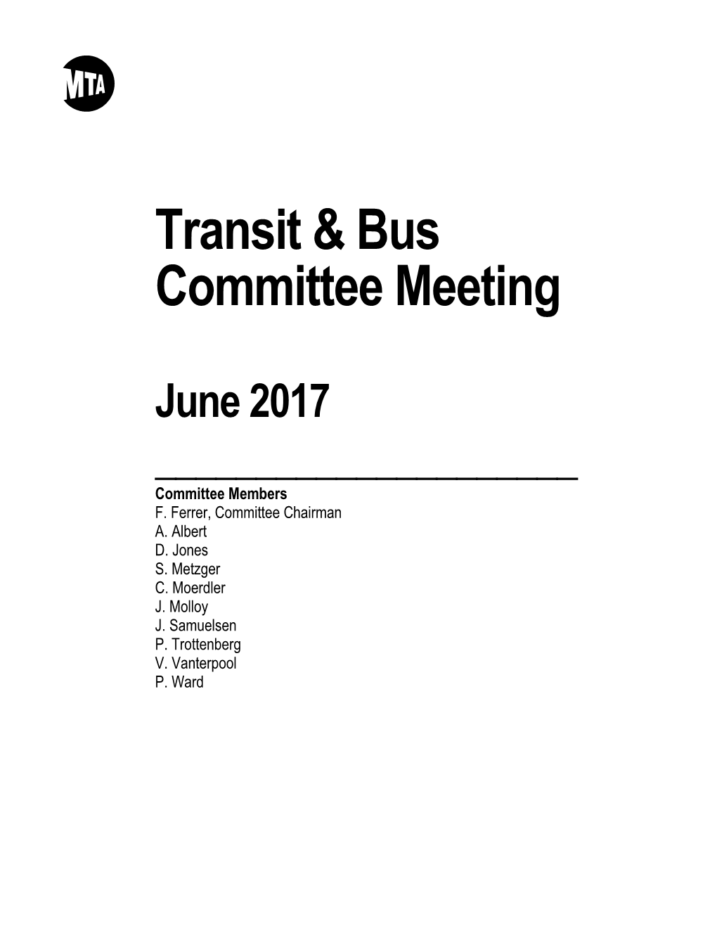 Transit & Bus Committee Meeting
