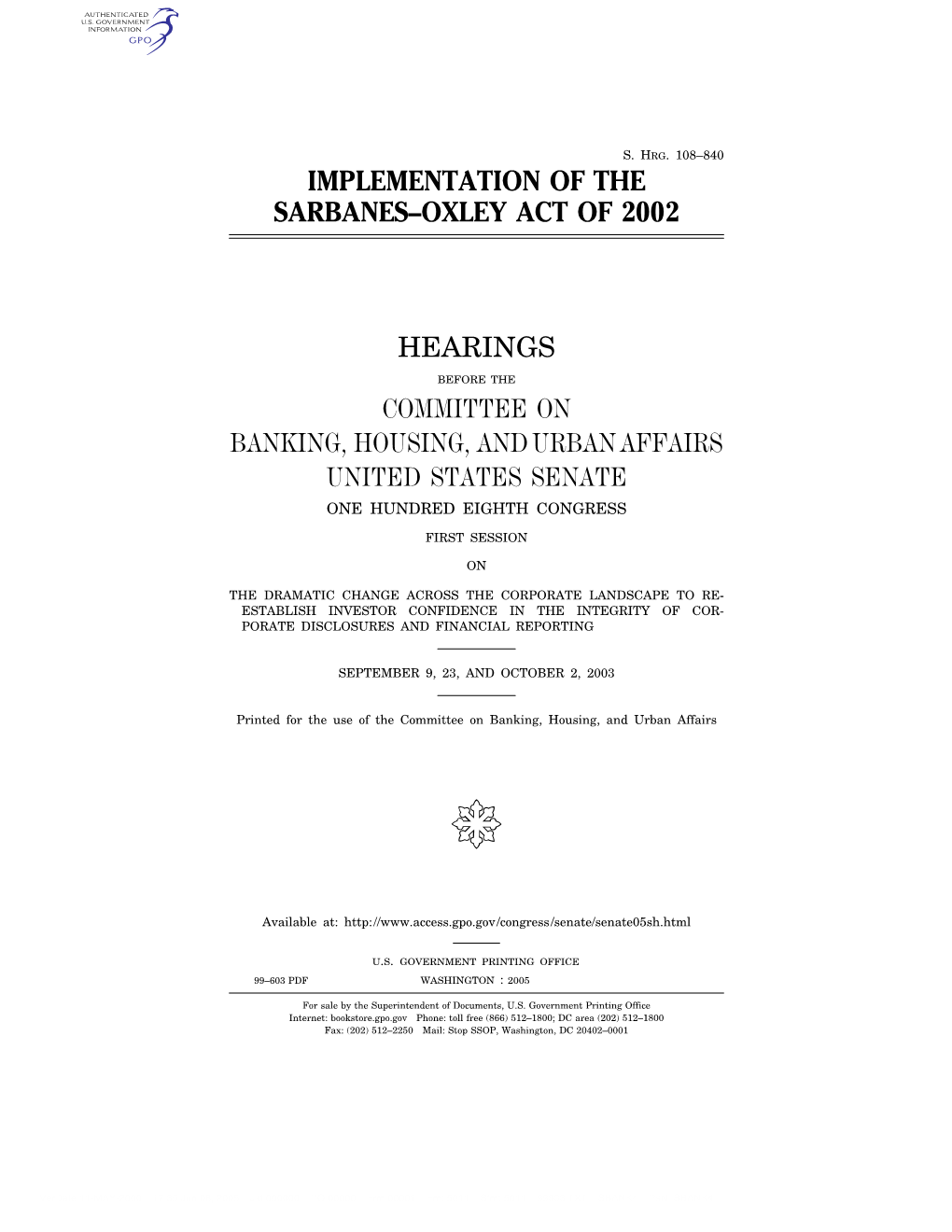 Implementation of the Sarbanes–Oxley Act of 2002