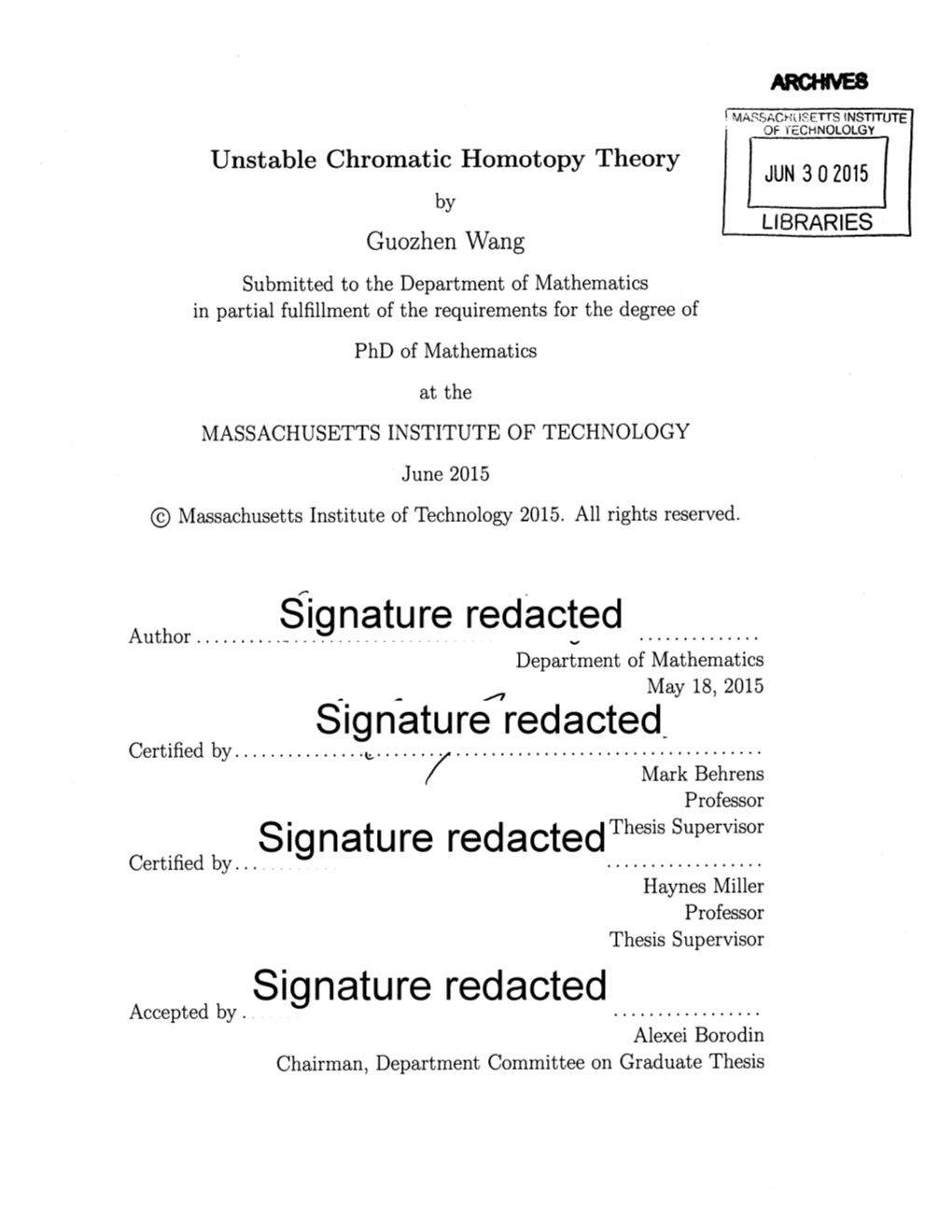 Signature Redacted Author