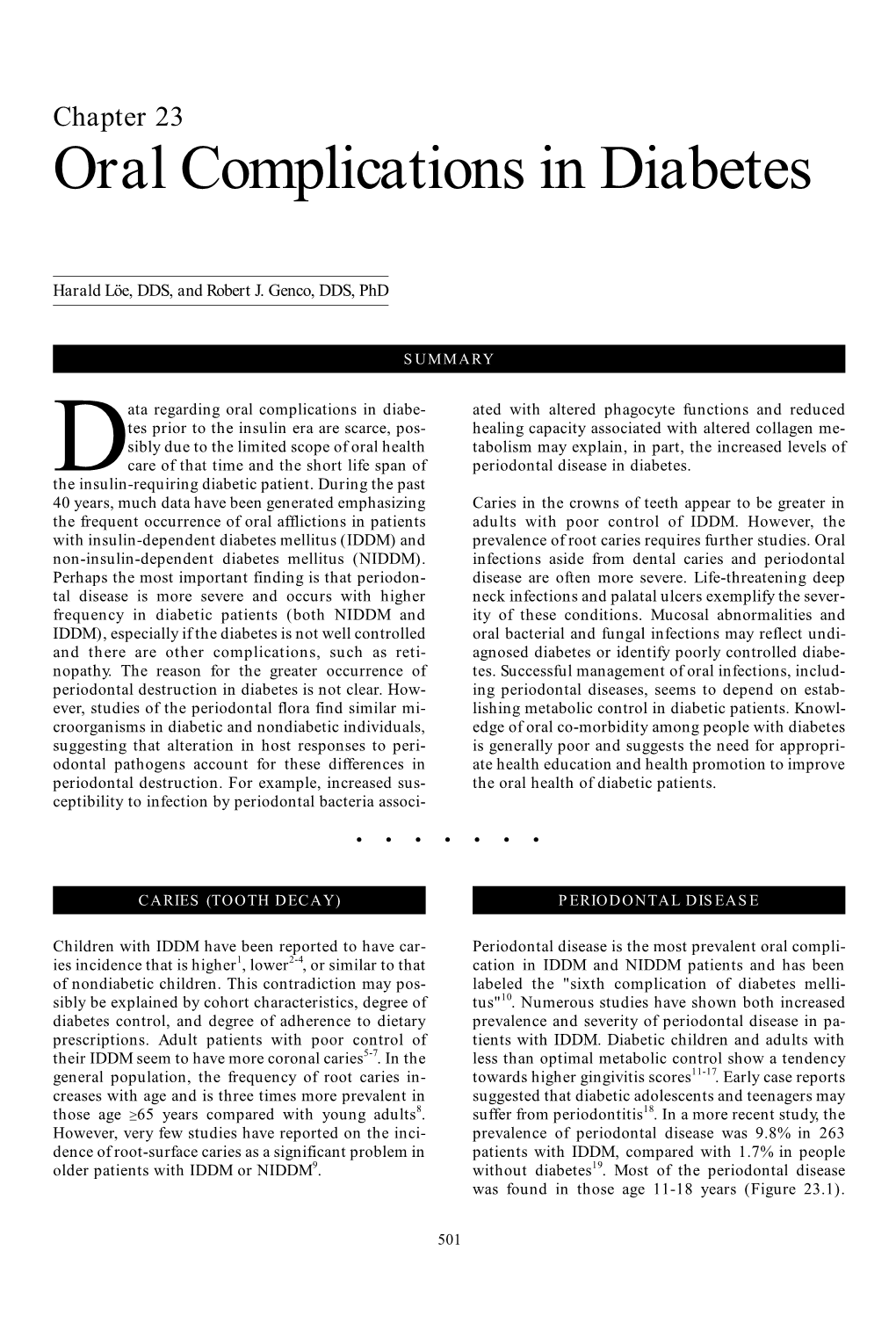 Chapter 23: Oral Complications in Diabetes