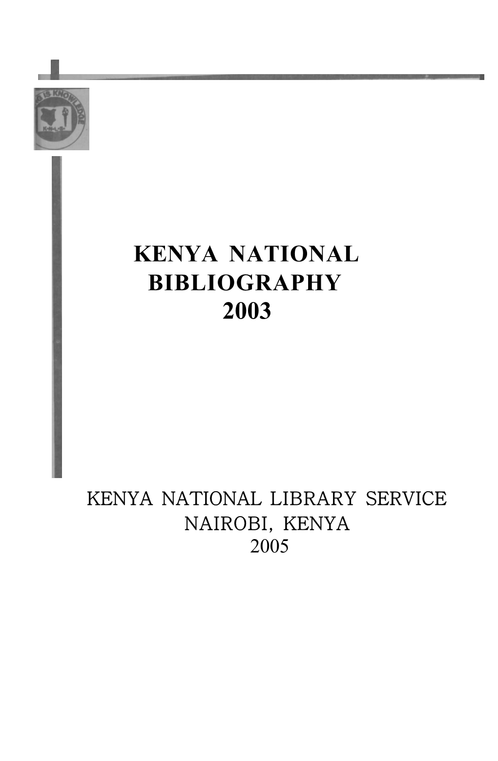 Kenya National Bibliography 2003