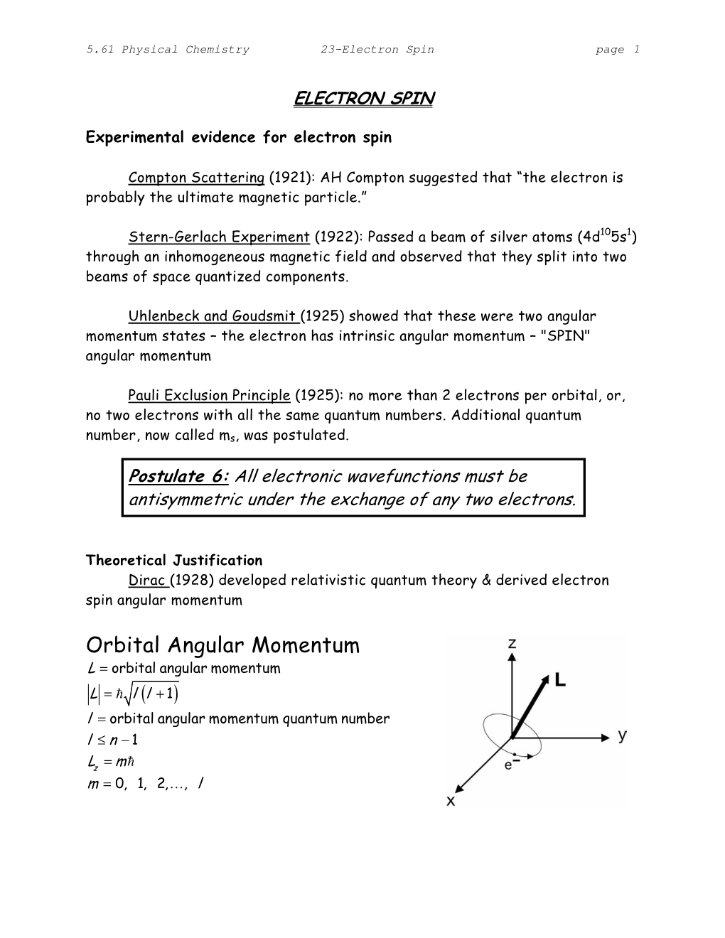 Orbital Angular Momentum