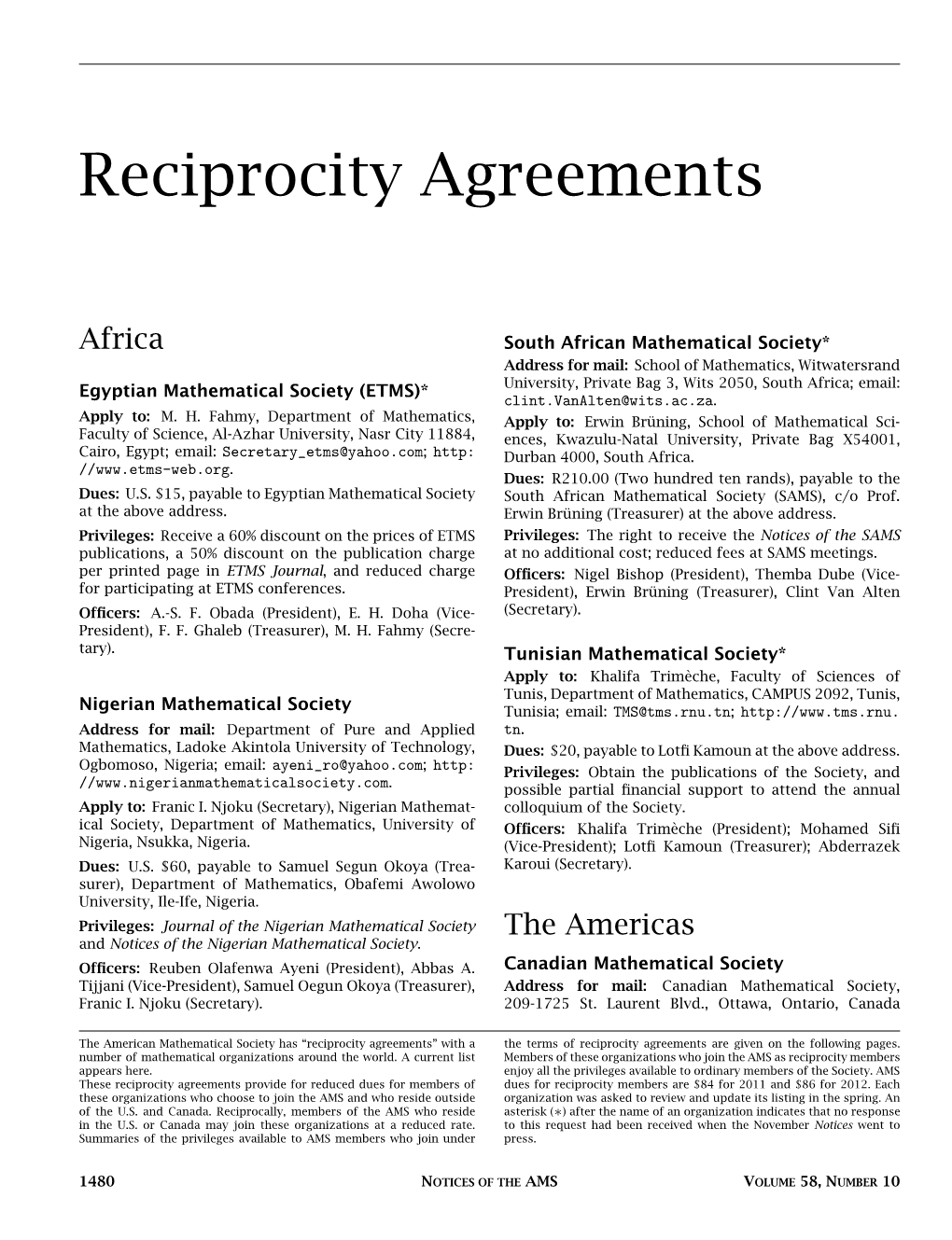 Reciprocity Agreements