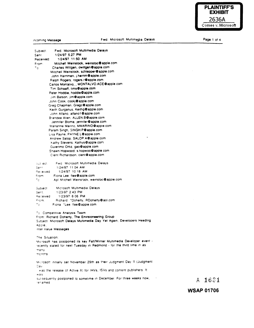 WSAP 01706 Incoming Me,Sage Fwd: Microsoft Multimedia Delays Page 2 of 4