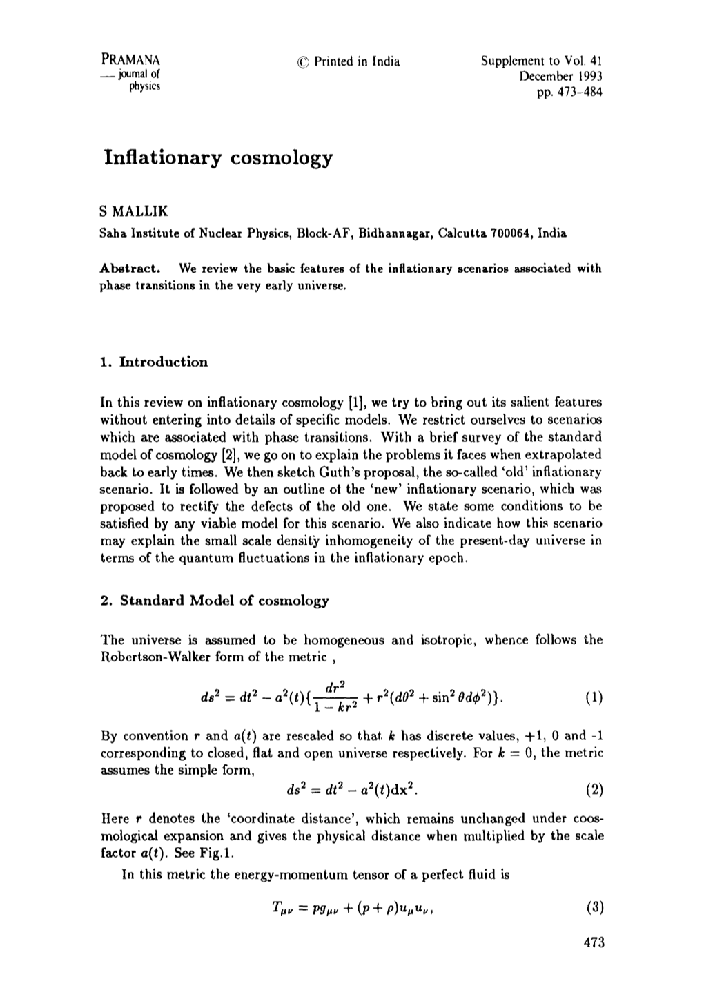 Inflationary Cosmology