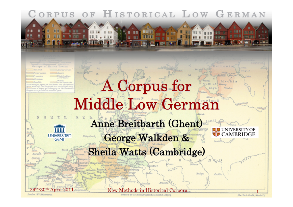 A Corpus for Middle Low German