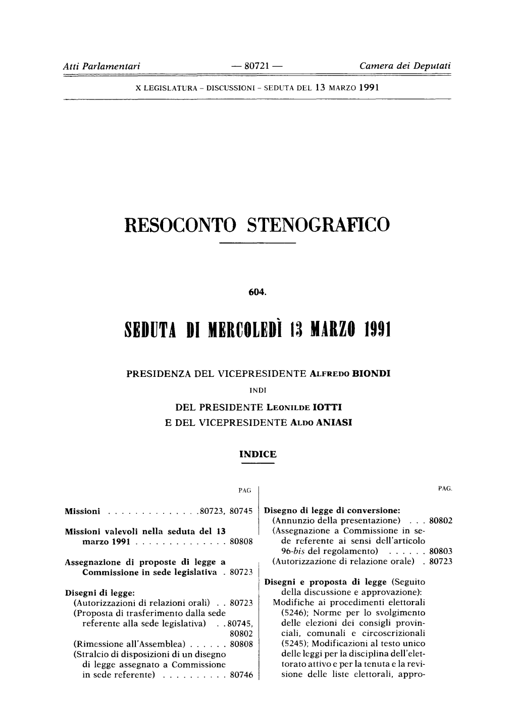 Seduta Di Mercoledì 13 Marzo 199 1