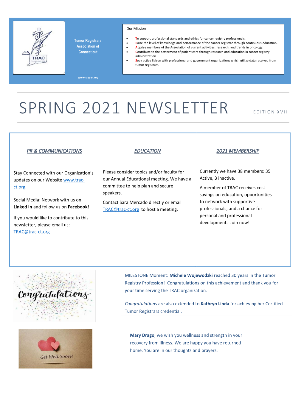 Spring 2021 Newsletter Edition Xvii