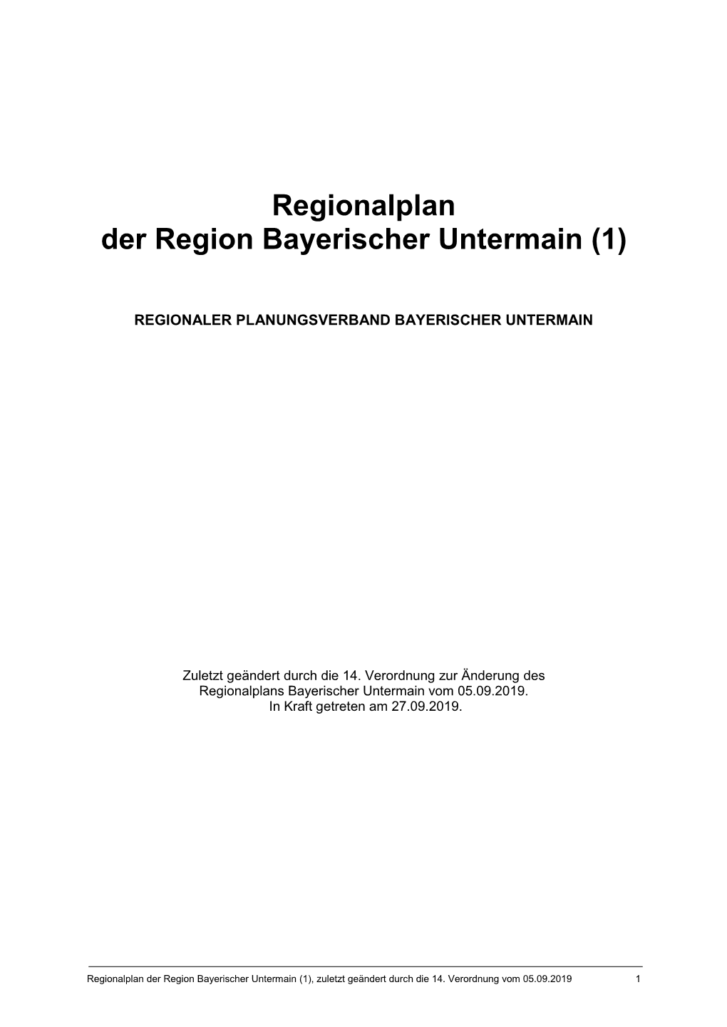 Regionalplan Der Region Bayerischer Untermain (1)