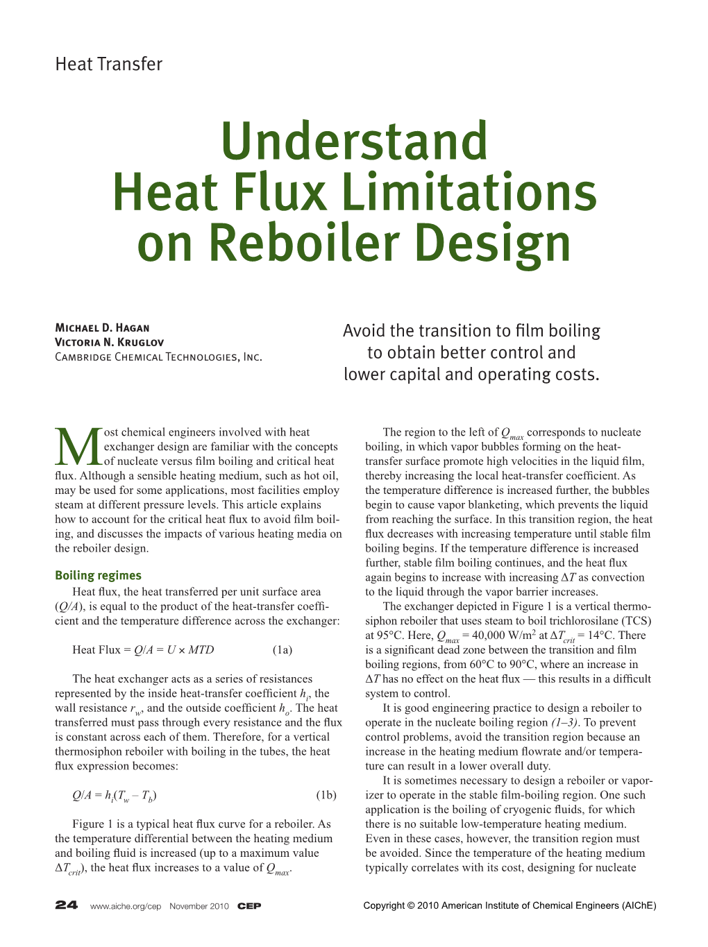 Understand Heat Flux Limitations on Reboiler Design