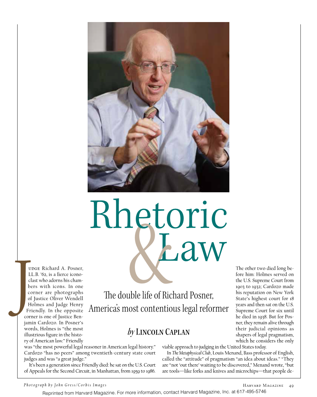 The Double Life of Richard Posner, America's Most Contentious Legal