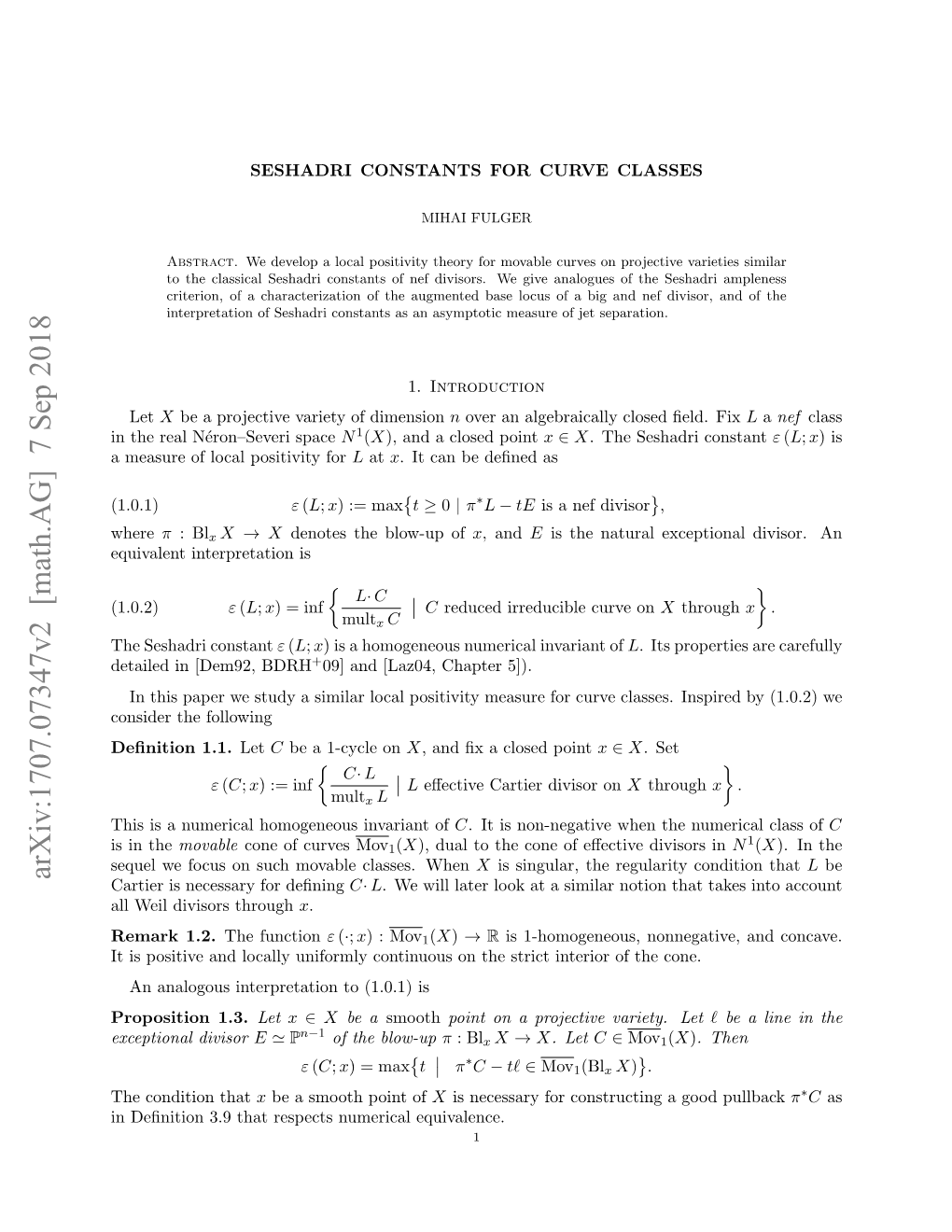 Arxiv:1707.07347V2 [Math.AG] 7 Sep 2018 Cartier Is Necessary for Deﬁning C· L