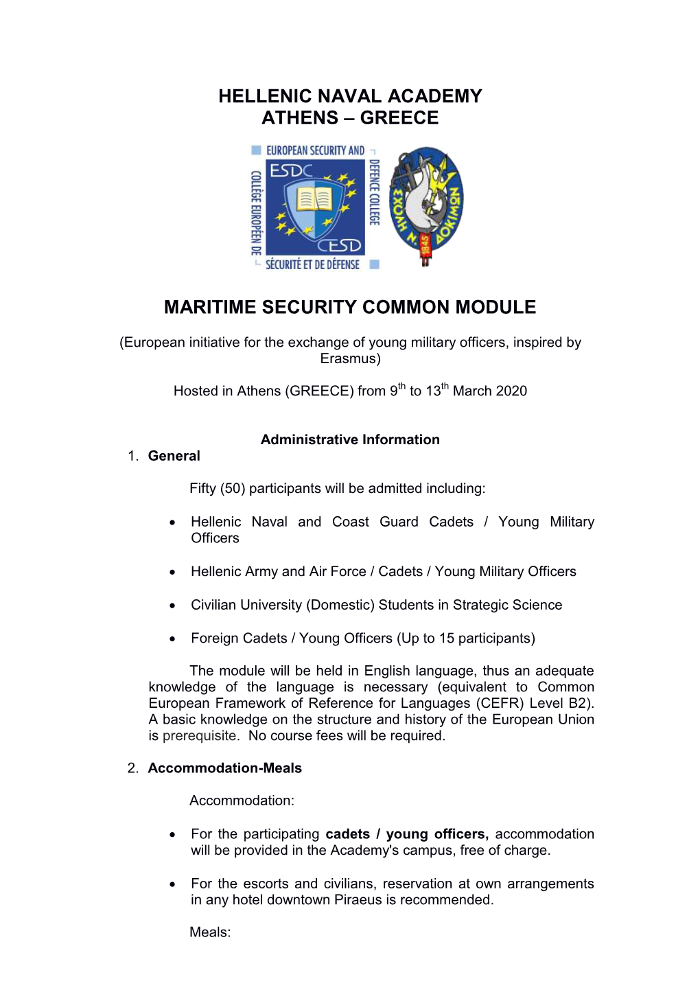 Hellenic Naval Academy Athens – Greece Maritime Security