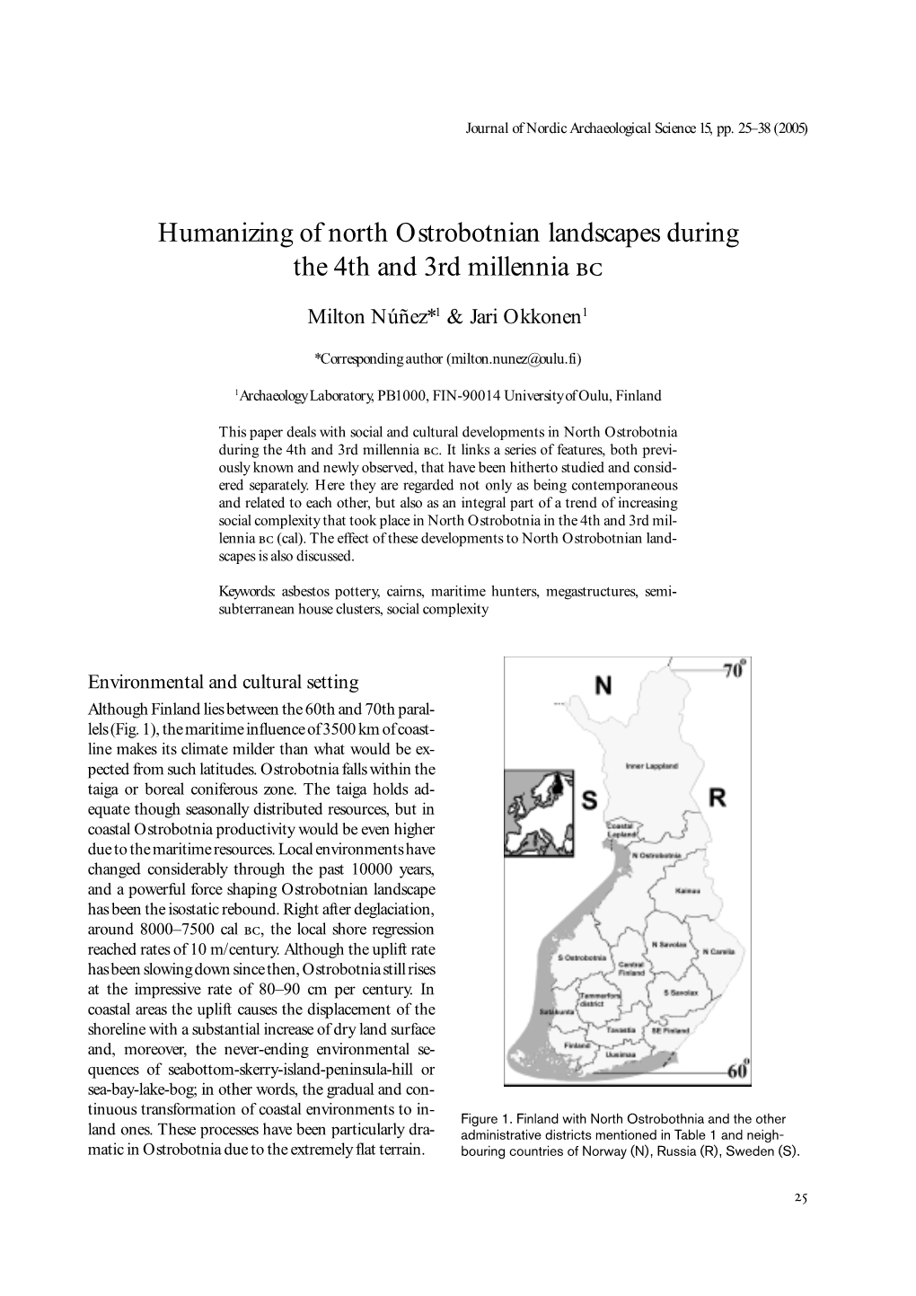 Humanizing of North Ostrobotnian Landscapes During the 4Th and 3Rd Millennia 