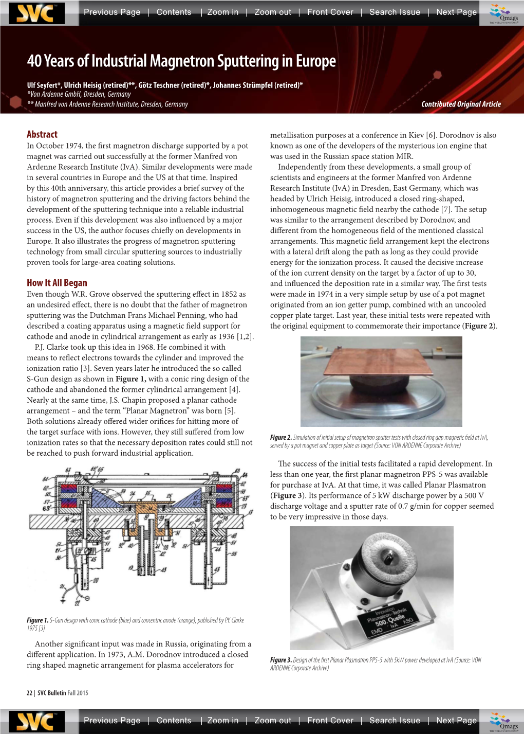 40 Years of Industrial Magnetron Sputtering in Europe