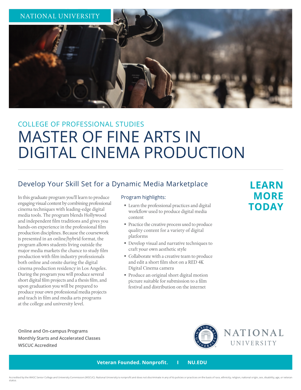 19-NU-1080 Master of Fine Arts in Digital Cinema Production.Indd