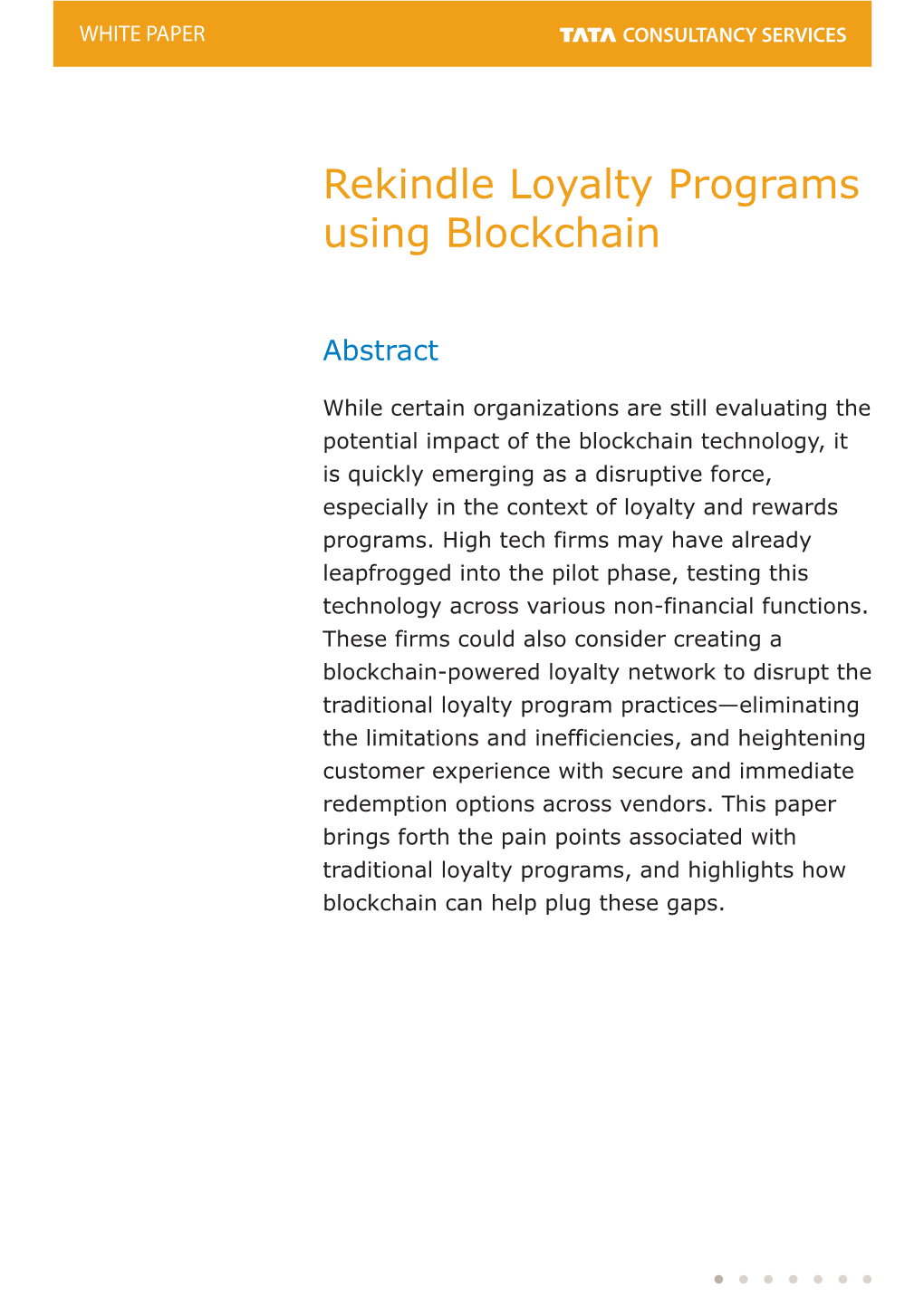 Build Next-Gen Loyalty Programs with Blockchain | TCS White Paper