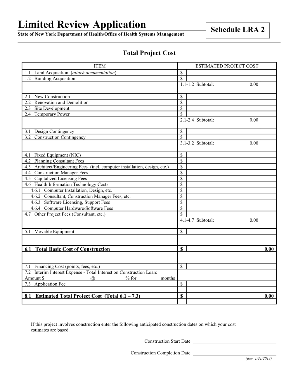 State of New York - Department of Health