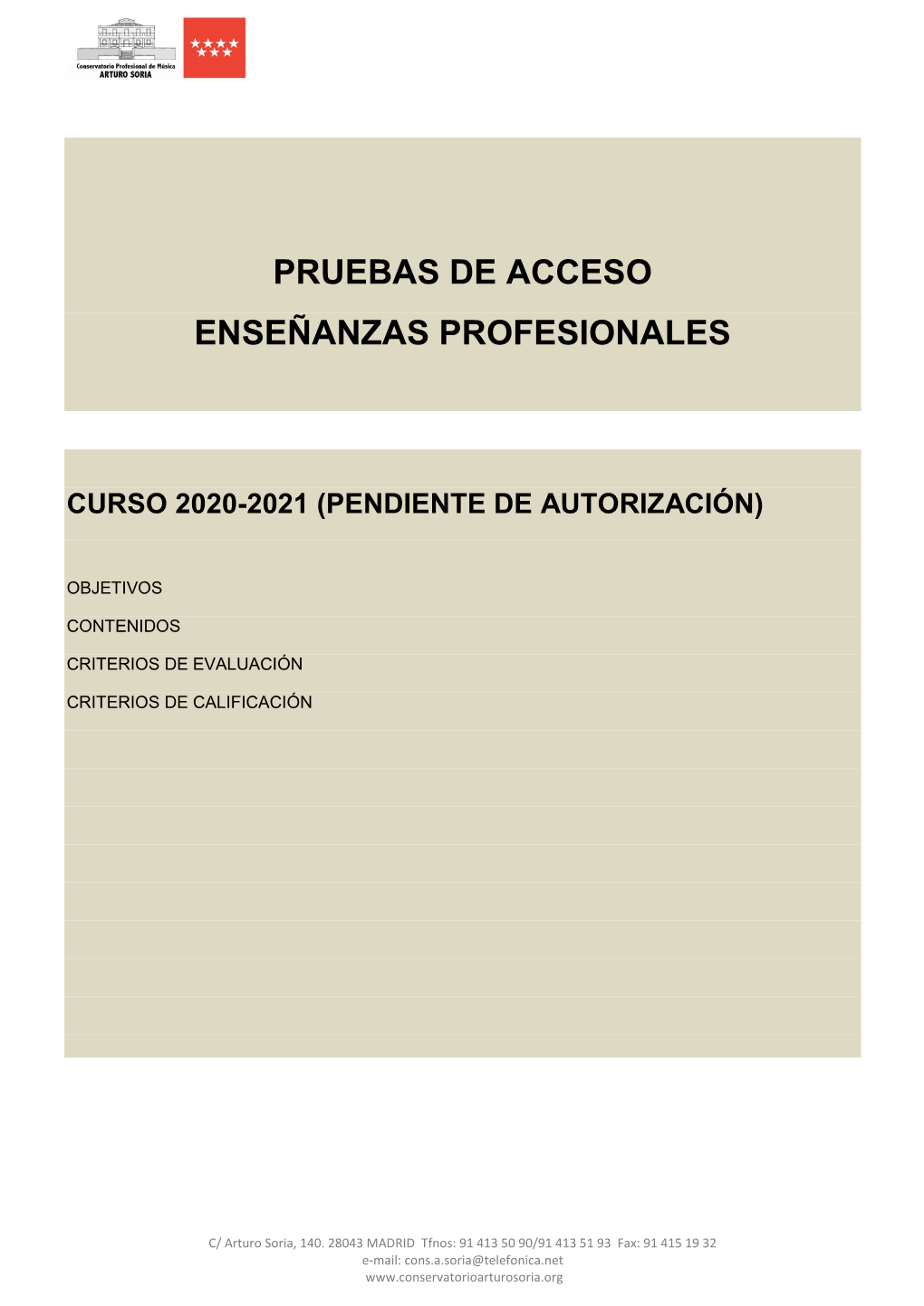 Pruebas De Acceso Enseñanzas Profesionales