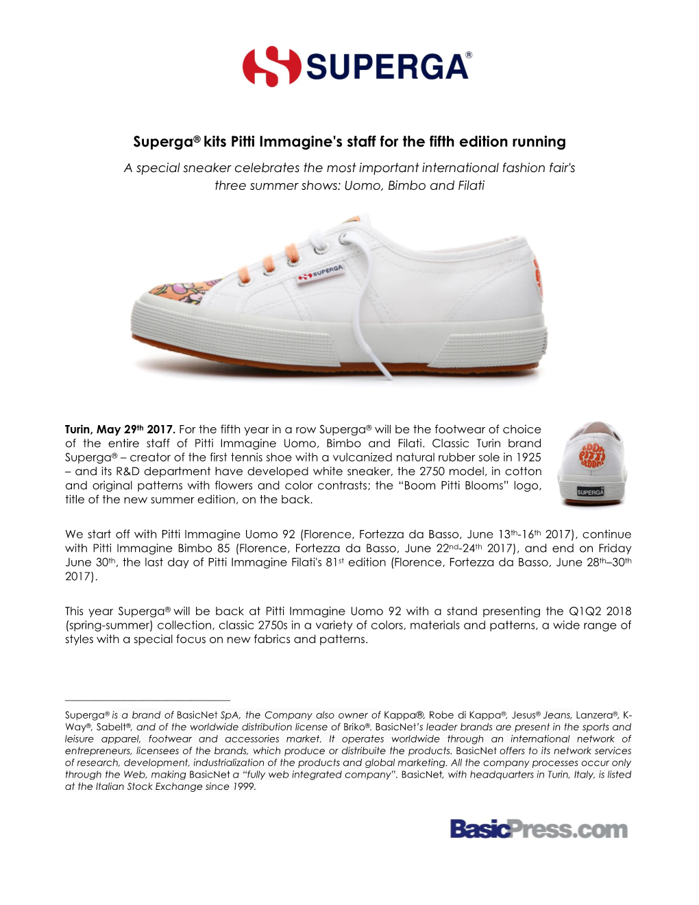 Superga® Kits Pitti Immagine's Staff for the Fifth