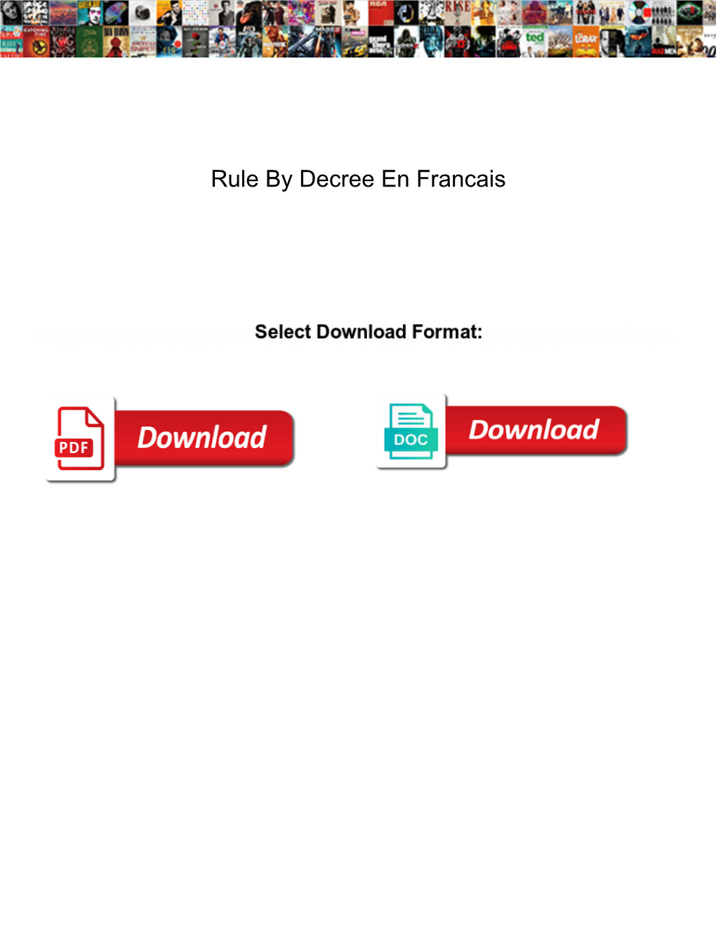 Rule by Decree En Francais