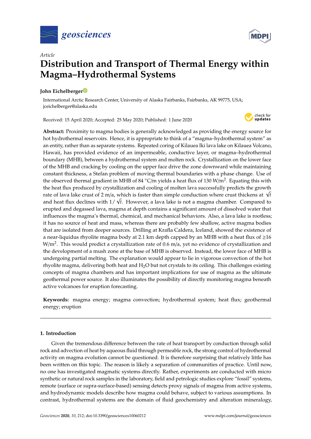 Distribution and Transport of Thermal Energy Within Magma–Hydrothermal Systems