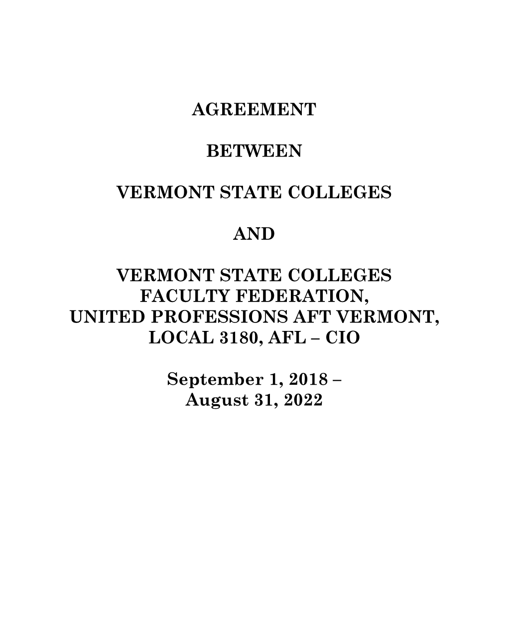 Full-Time Faculty Federation Agreement 2018-2022