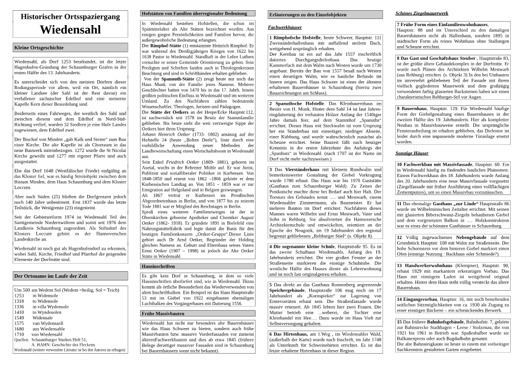 Wiedensahl Bestehen Hofstellen, Die Schon Im 7 Frühe Form Eines Einfamilienwohnhauses, Fachwerkhäuser Spätmittelalter Als Alte Stätten Bezeichnet Wurden