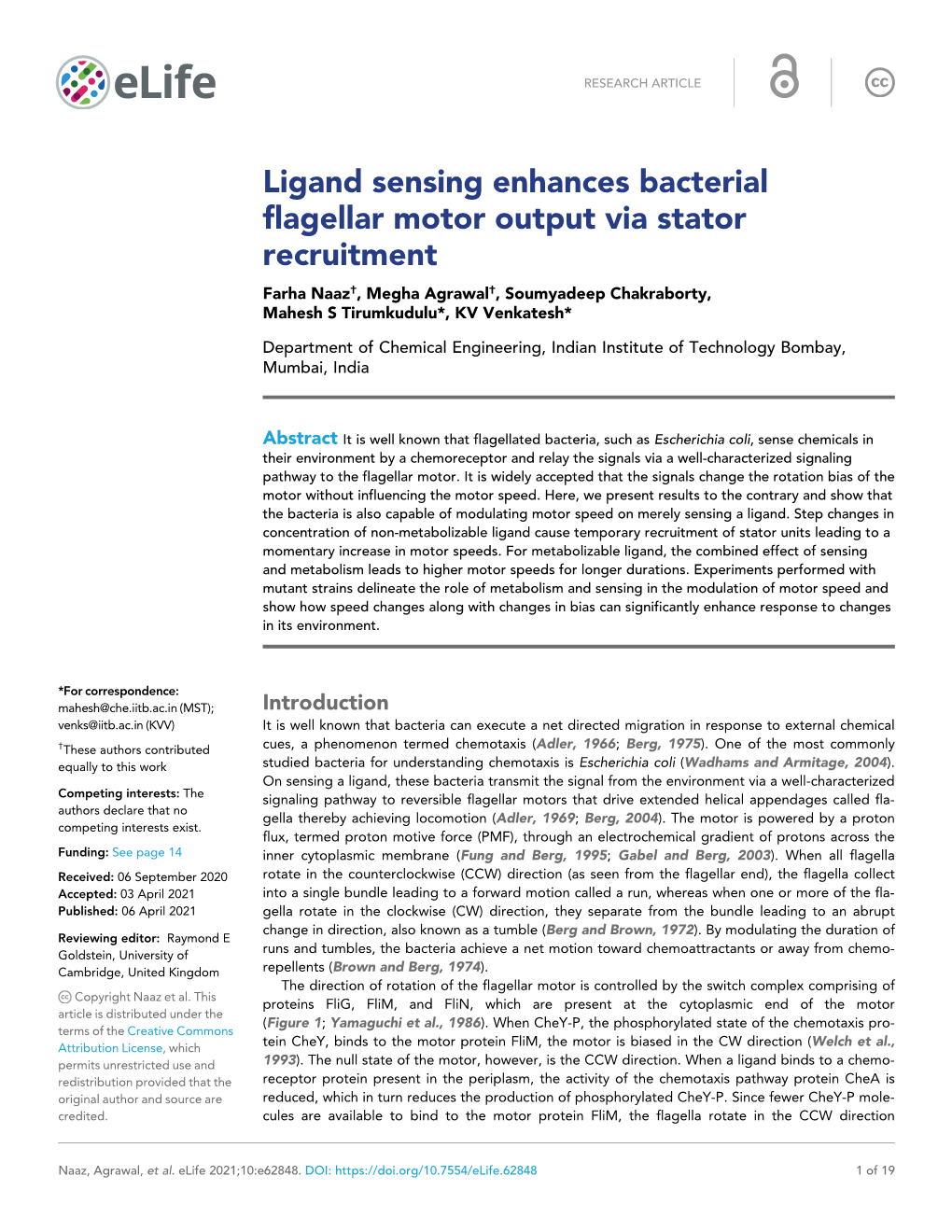 Ligand Sensing Enhances Bacterial Flagellar Motor Output Via Stator