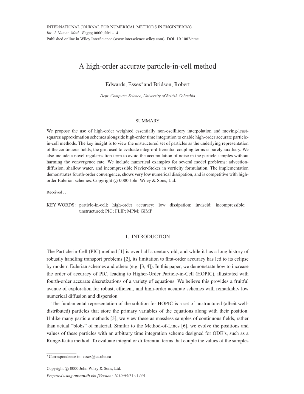 A High-Order Accurate Particle-In-Cell Method