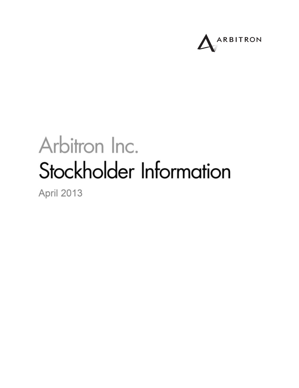 Arbiton Inc. Stockholder Info and 10-K