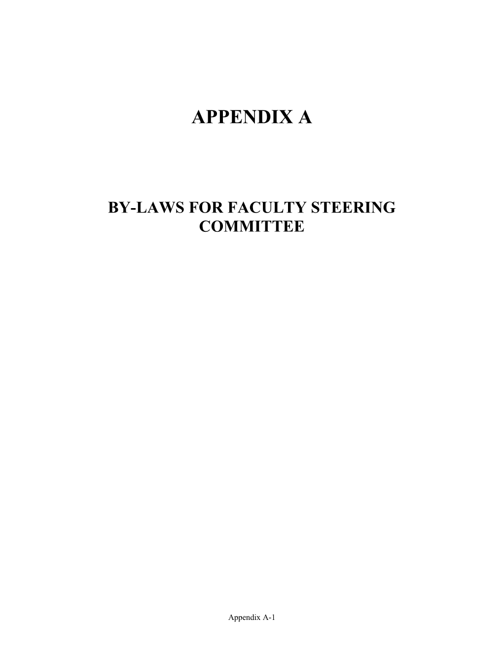 By-Laws for Faculty Steering Committee